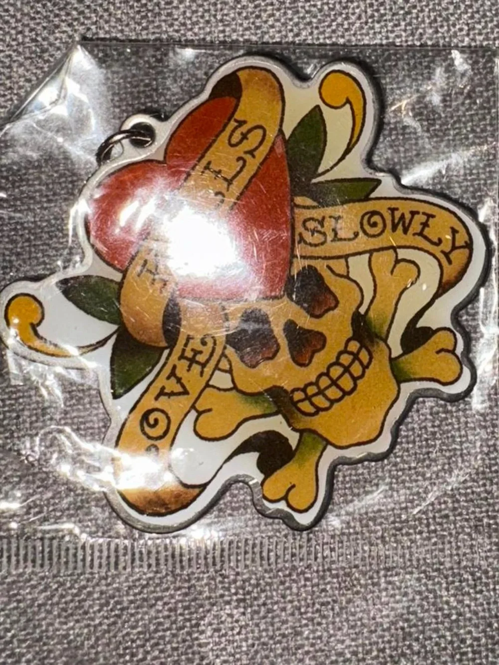 Ed Hardy keychain LOVE KILLS SLOWLY